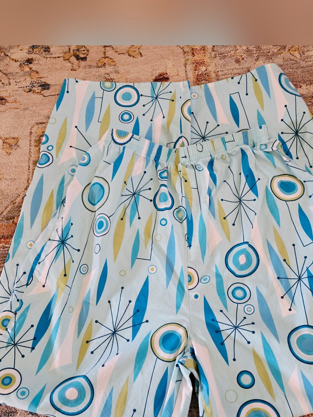 Cotton PajamaGram Co. Pajama Pant, MCM Retro Atomic Age Pattern, Small
